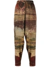 UMA WANG MARBLE PRINT TAPERED TROUSERS