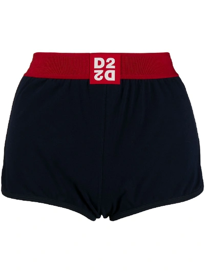 Dsquared2 Logo Patch Shorts In Blue