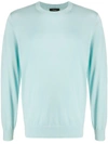 Theory Men's Riland Breach Crewneck Sweater In Blue