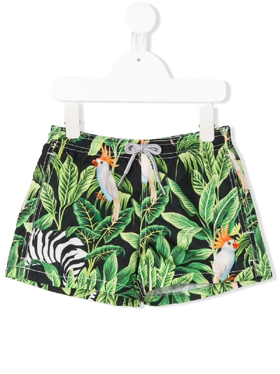 Mc2 Saint Barth Kids' Jean Swimming Trunks In Black