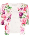 LANEUS FLORAL SHORT-SLEEVE CARDIGAN