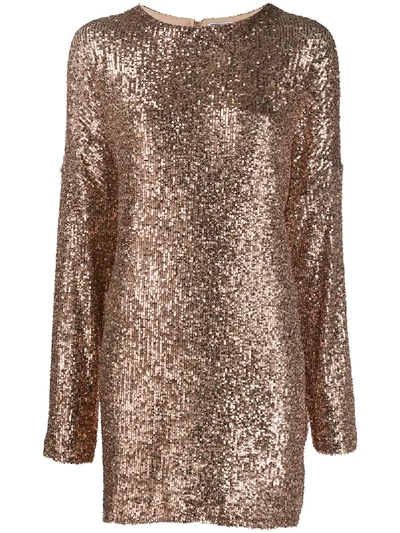 In The Mood For Love Alexandra Sequinned Mini Dress In Neutrals