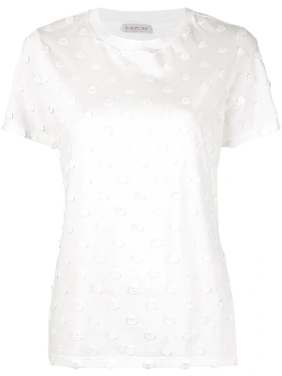 Moncler Polka Dot-effect Patch T-shirt In White
