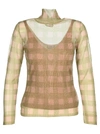 FENDI HIGH NECK CHECK KNITED TOP,11361078