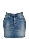 CELINE DENIM SKIRT WITH TRIMPHE CLAMPS,11360971