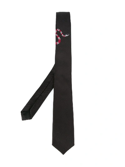 Gucci 蛇刺绣领带 In Black