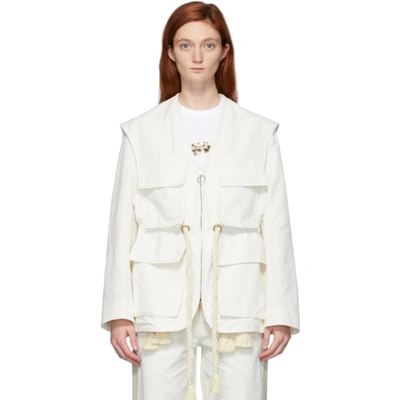 Stella Mccartney + Net Sustain Ania Belted Twill Jacket In Cream