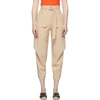 STELLA MCCARTNEY BEIGE WOOL ADALINE COCOON TROUSERS