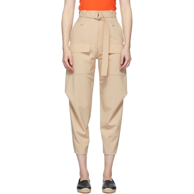 Stella Mccartney Beige Wool Adaline Cocoon Trousers In 7110 Straw