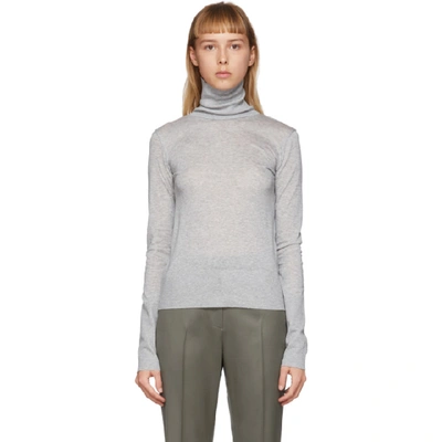 Totême Toteme Grey Roller Turtleneck In 350 Grey Me