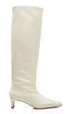 Staud 45mm Leather Tall Boots In Cream