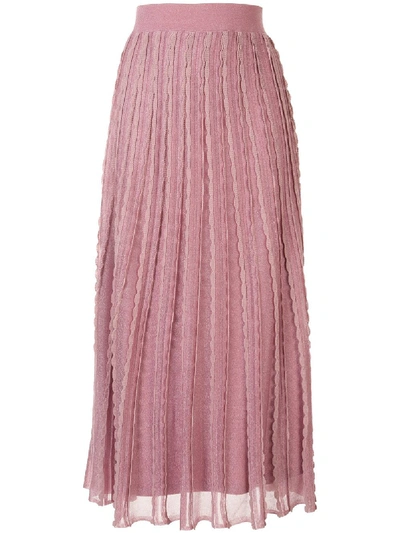 Alexis Zea Scalloped Knit Skirt In Pink