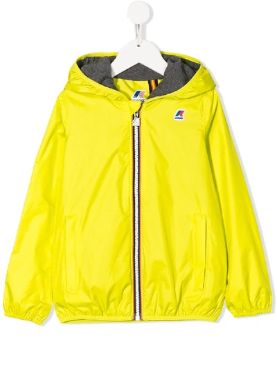K-way Teen Jacques Hooded Jacket In Yellow