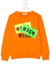 Msgm Kids' Logo-print Sweater In Orange