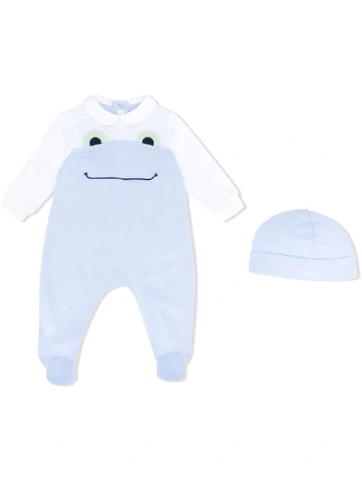 Il Gufo Babygro And Hat Set In Blue