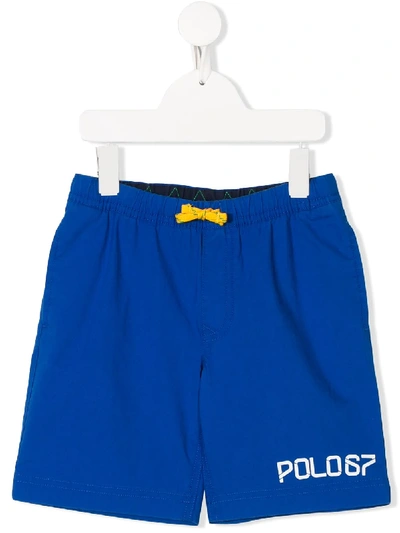 Ralph Lauren Kids' Logo Print Shorts In Blue