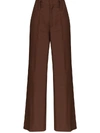 PRADA PRADA WOMEN'S BROWN WOOL PANTS,P240DS201G54F0005 42