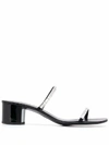 GIUSEPPE ZANOTTI GIUSEPPE ZANOTTI DESIGN WOMEN'S BLACK LEATHER SANDALS,E000085002 40