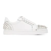 Christian Louboutin Vieira 2 White Leather Sneakers In H924 Bianco