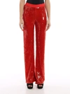 PATRIZIA PEPE TULLE SEQUINS PANTS IN RED,8P0260/A6L3-R665