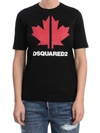 DSQUARED2 MAPLE LEAF PRINTED T-SHIRT IN BLACK,S75GD00 95S22427 900