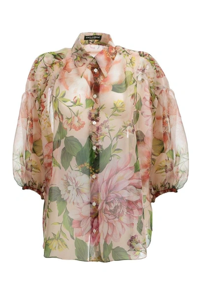 Dolce & Gabbana Oversized Floral Print Shirt In Multi