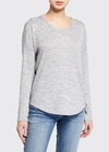 Rag & Bone Hudson Mélange Stretch-jersey Top In Light Gray