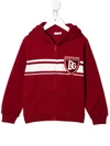 Dolce & Gabbana Dg Heritage Knitted Hoodie In Red