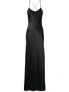 Michelle Mason Crystal-embellished Silk-charmeuse Halterneck Gown In Black