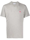 Ami Alexandre Mattiussi Ami De Coeur Patch T-shirt In Grey