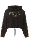 FENDI FENDI CROPPED LOGO HOODIE