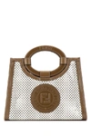 FENDI FENDI MINI RUNAWAY PERFORATED LOGO PATCH SHOULDER BAG