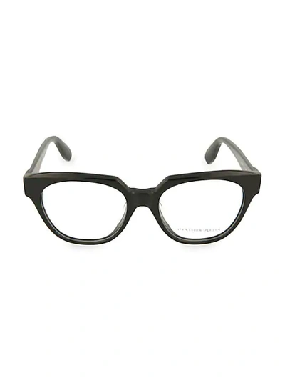 Alexander Mcqueen 52mm Square Optical Glasses In Black