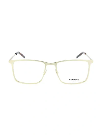 Saint Laurent Core 53mm Rectangle Optical Glasses In Shiny Light