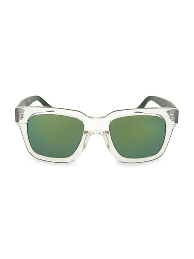 Linda Farrow 52mm Resin Square Novelty Sunglasses In Clear Green