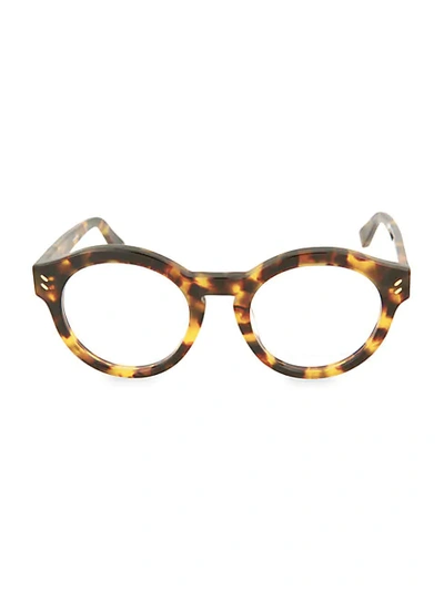 Stella Mccartney 48mm Tortoise Round Optical Glasses In Avana