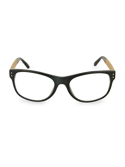 Linda Farrow 55mm Rectangular Optical Glasses In Black