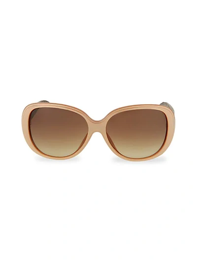 Linda Farrow 58mm Retro Round Novelty Sunglasses In Chiffon Mocha