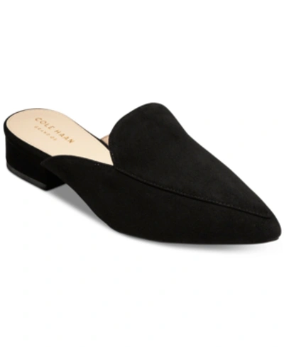 Cole Haan Women's Piper Pointed Mules In Black Suede