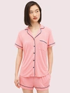 Kate Spade Coral Dot Short Pj Set