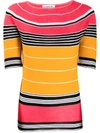 Lanvin Striped Knitted Top In Pink