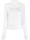 CHLOÉ RUFFLE-DETAIL KNITTED TOP