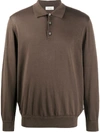 Z ZEGNA KNITTED LONG SLEEVE POLO SHIRT