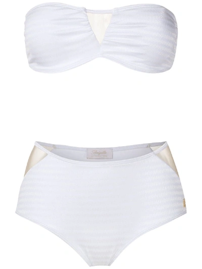 Brigitte Jade High Waisted Bikini Set In White