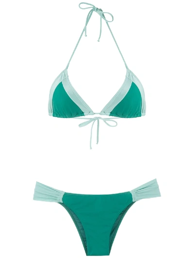 Brigitte Tatiana Melissa Color Block Bikini Set In Green