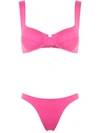 Brigitte High Cut Leg Bikini Set In Pink