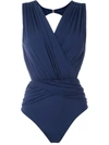 Brigitte Lumma Draped Swimsuit In Blue