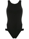 Brigitte Strappy High Cut Leg Swimsuit In Black