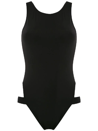 Brigitte Strappy High Cut Leg Swimsuit In Black