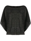 ANTONELLI SCOOP NECK METALLIC-KNIT JUMPER